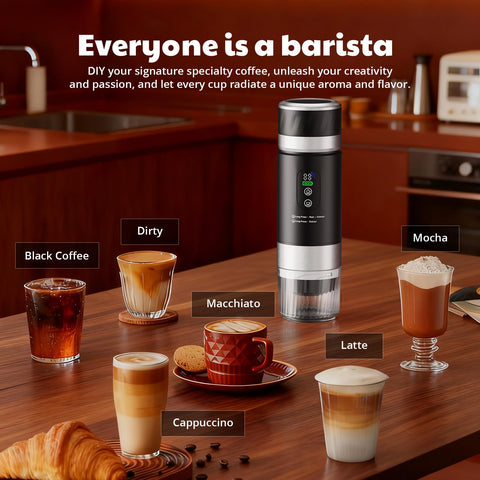 Lmozim Cafetera espresso portátil, experiencia de café en destinos al aire libre.