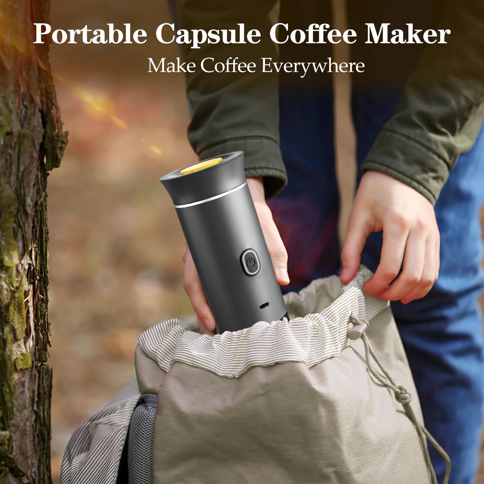 Cafetera Lmozim Portátil diseño compacto de 680 g, fácil de transportar