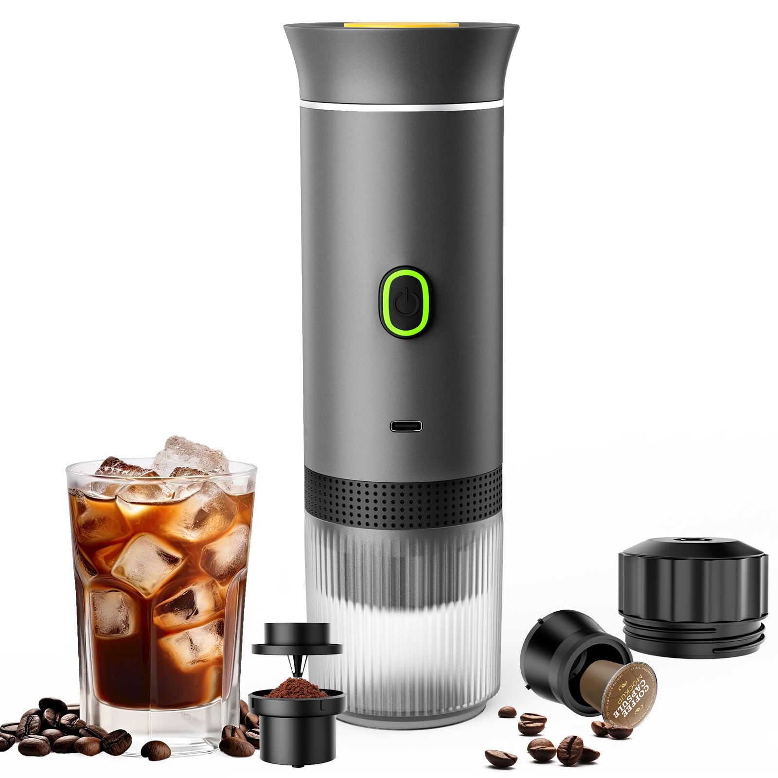 Cafetera Lmozim Portátil en camping preparando espresso intenso para aventuras al aire libre