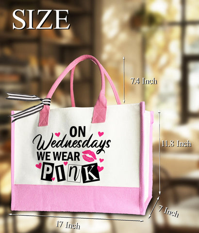 LNGORUS tote rosa Wednesdays, costuras reforzadas para durabilidad