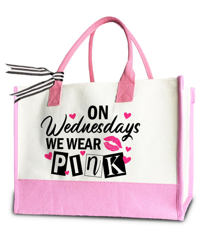LNGORUS tote rosa Wednesdays, detalle frontal, tono rosa elegante