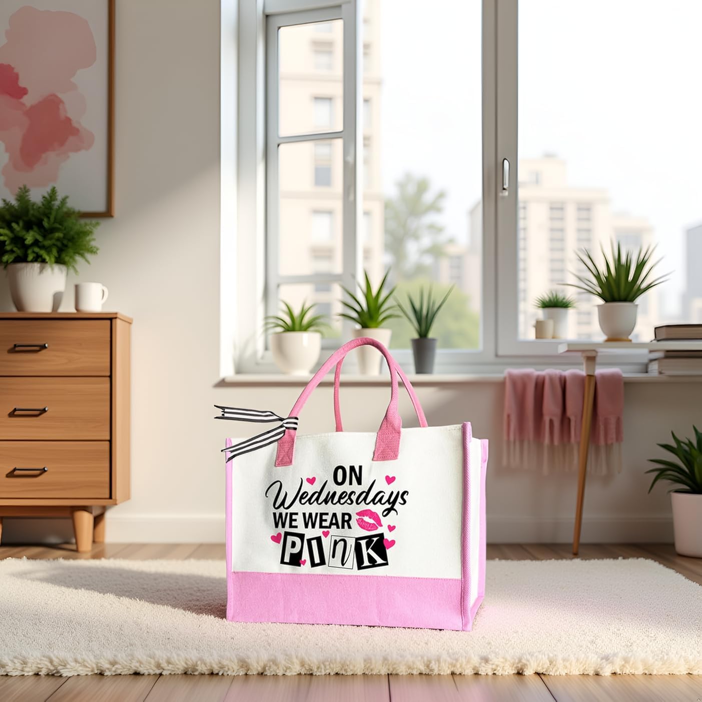 LNGORUS tote rosa Wednesdays, regalo perfecto para mujeres