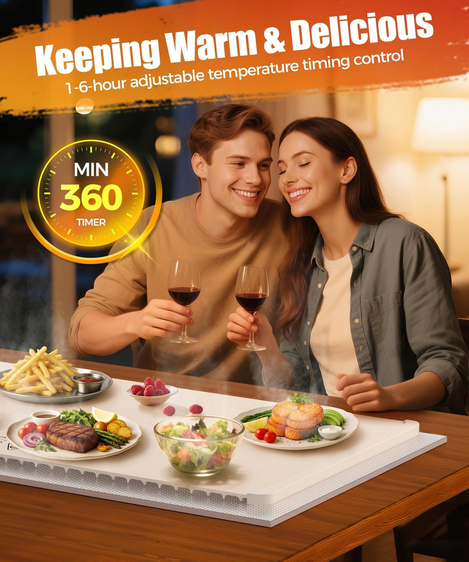 LNNIW uso multiproposito en buffets mantiene varios platos tibios a la vez.
