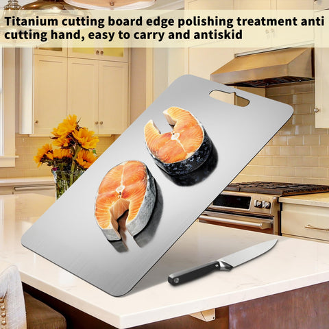 Tabla titanio LNWQSQR, resistente y no retiene olores, ideal para verduras y frutas.