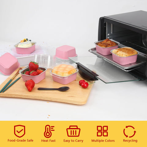 LNYZQUS bandejas de aluminio para hornear, aptas para postres y porciones