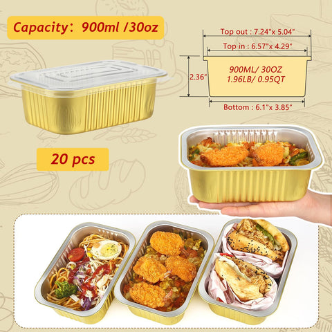 Contenedores para llevar 30oz LNYZQUS ideales para almuerzos y cenas