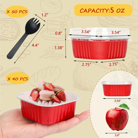 Cucharas desechables incluidas para servir postres con facilidad.