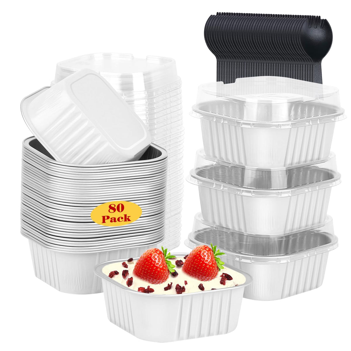 LNYZQUS mini bandejas con tapas para porciones individuales