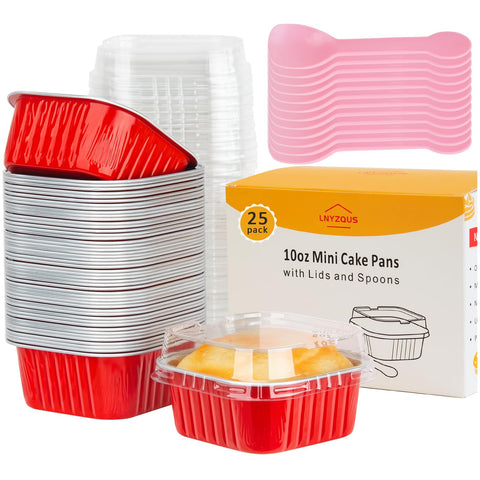 LNYZQUS moldes mini 10oz con tapas para porciones individuales de postre.