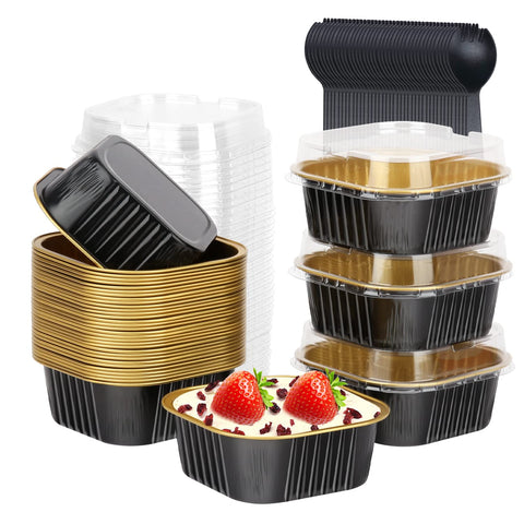 Moldes mini cupcake LNYZQUS con tapa para porciones individuales y fácil transporte