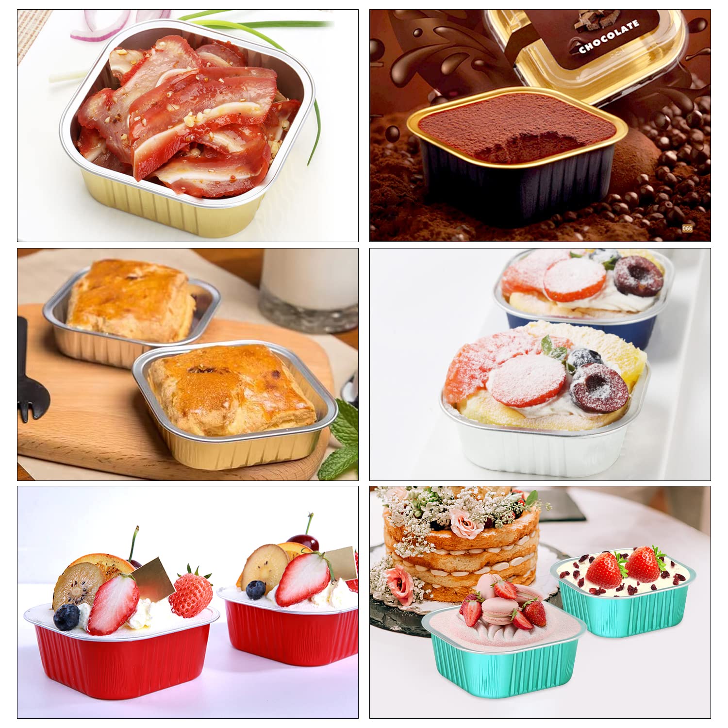LNYZQUS juego 40 moldes con tapas y 50 cucharas, solución para catering