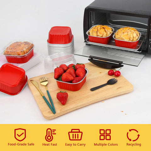 Ramequines de aluminio 4x4 LNYZQUS aptos para horno y refrigeración.