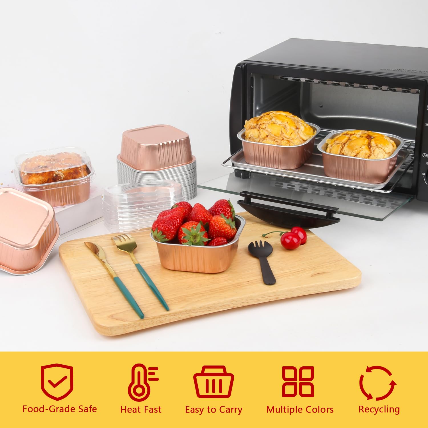Tapas claras para moldes LNYZQUS mantienen frescura y transporte.