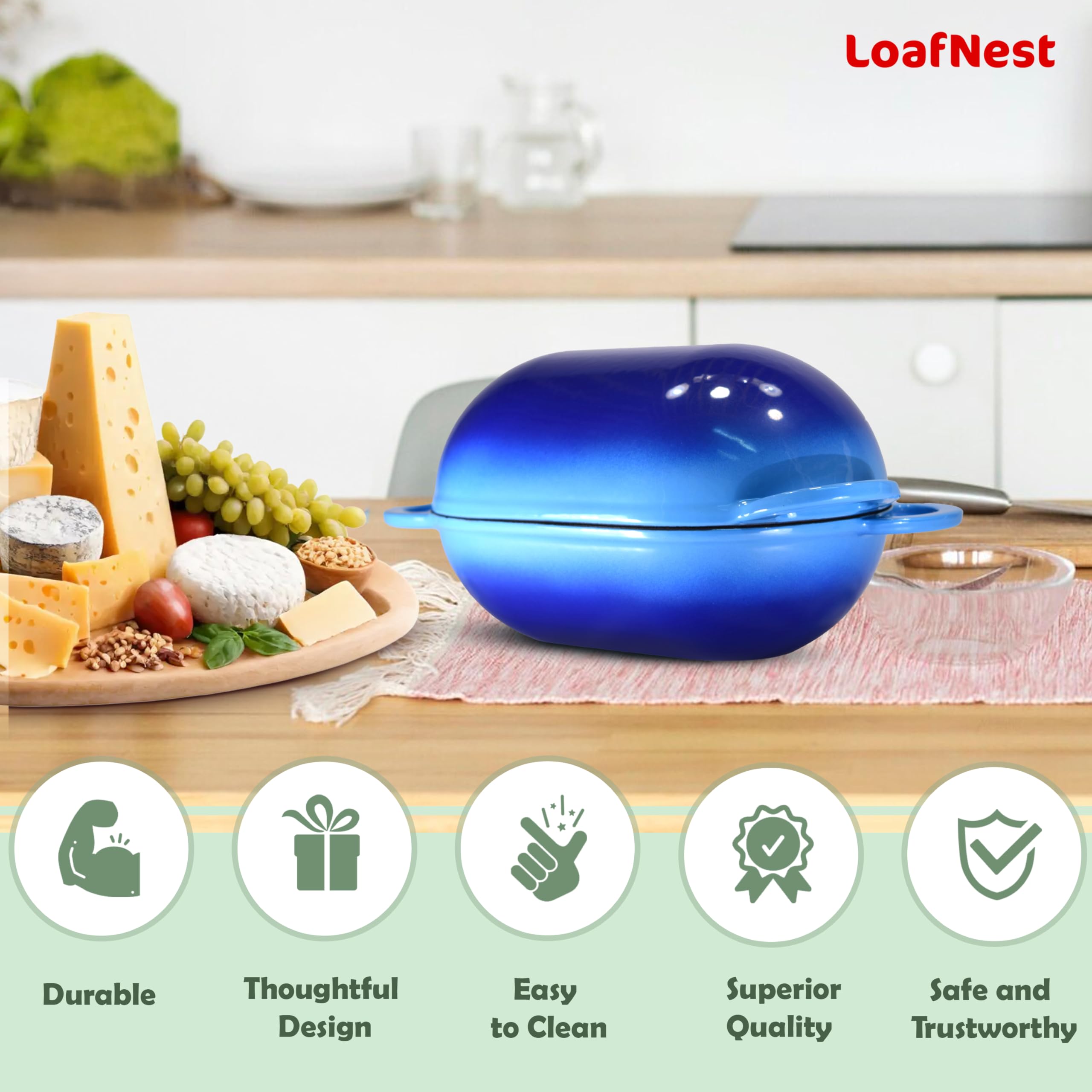 Limpieza fácil gracias al esmalte y acabado liso de LoafNest