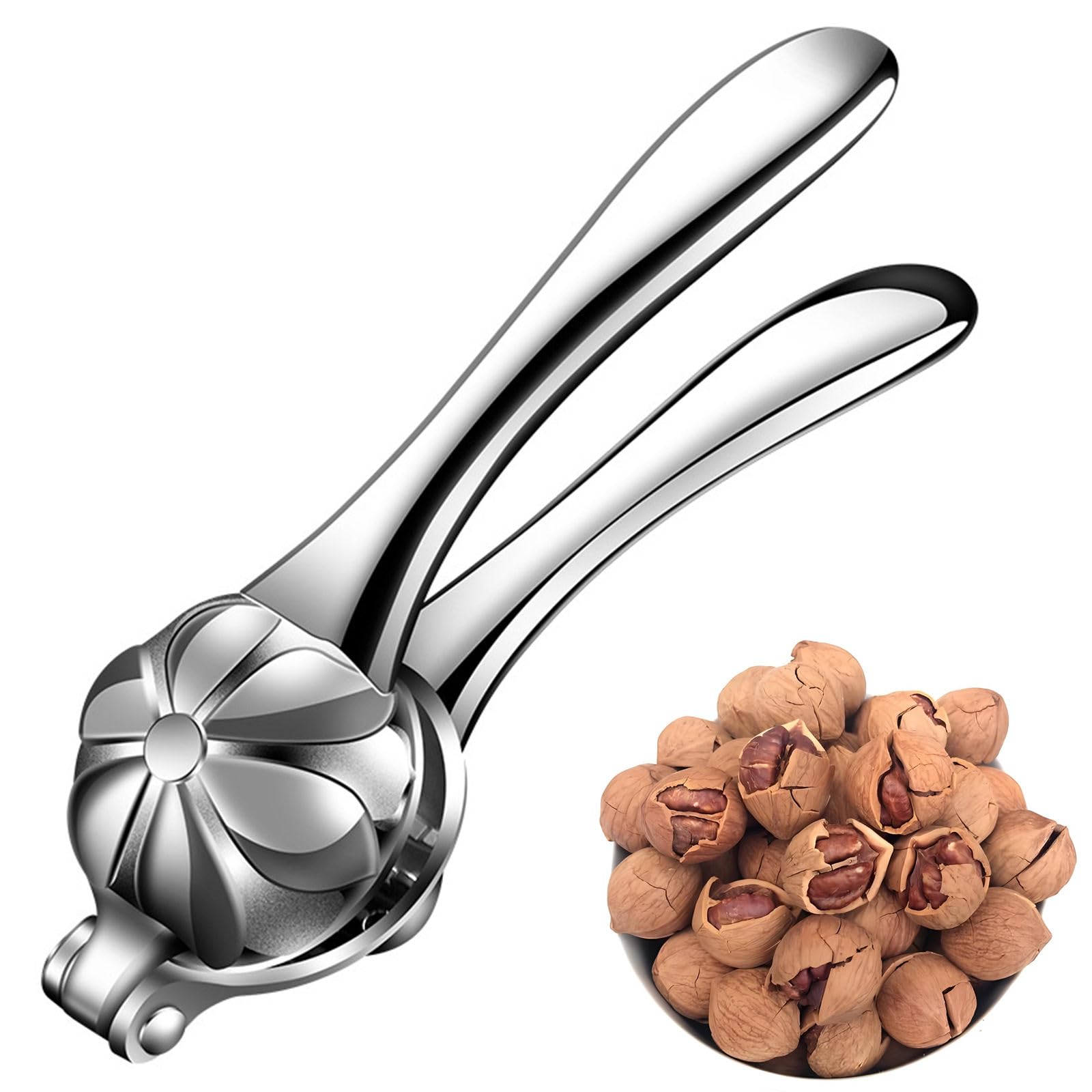 Loceast abre-nueces: vista frontal para apertura precisa de nueces.