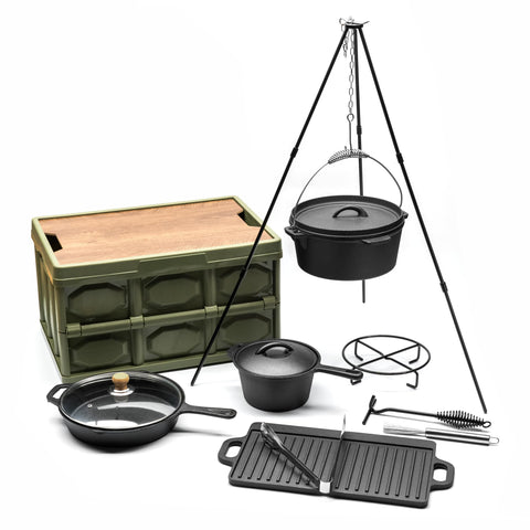 LOCEHNGY set de cocina exterior completo, ideal para acampar y cocinar al aire libre.