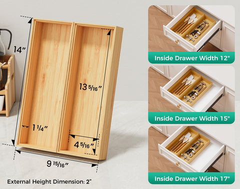 Lochantie, organizador modular de cajón, cubiertos ordenados con configuración versátil.
