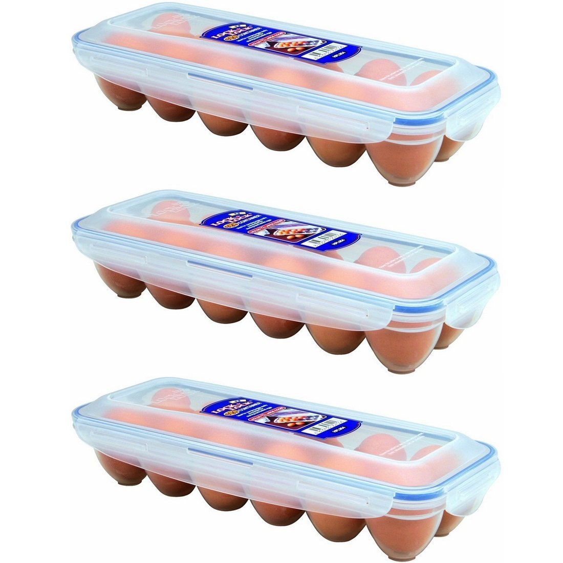 Dispensador de huevos LOCK para 12 unidades, almacenamiento ordenado en la nevera.