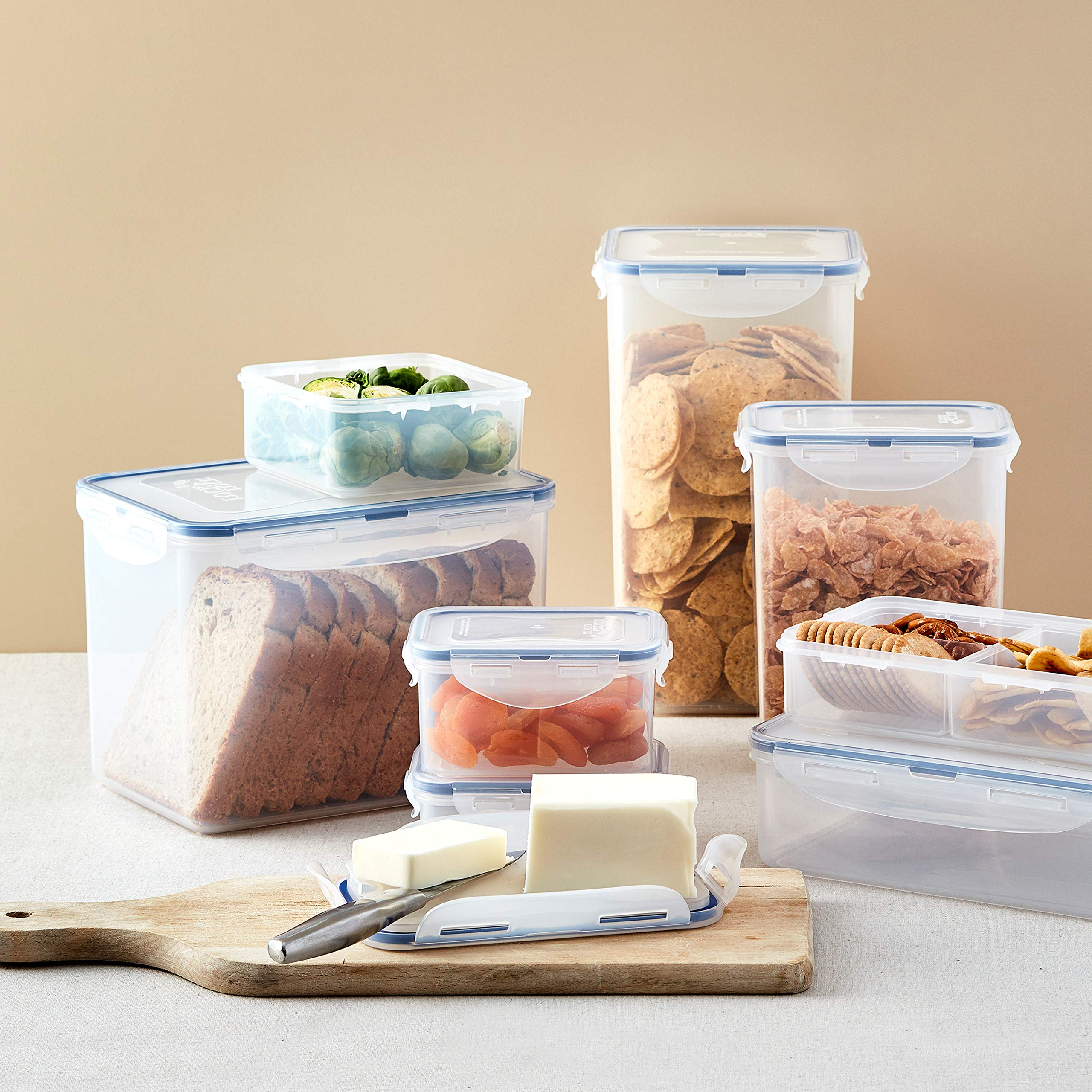LocknLock Easy Essentials: cierre-4-bisagras para uso duradero en la despensa