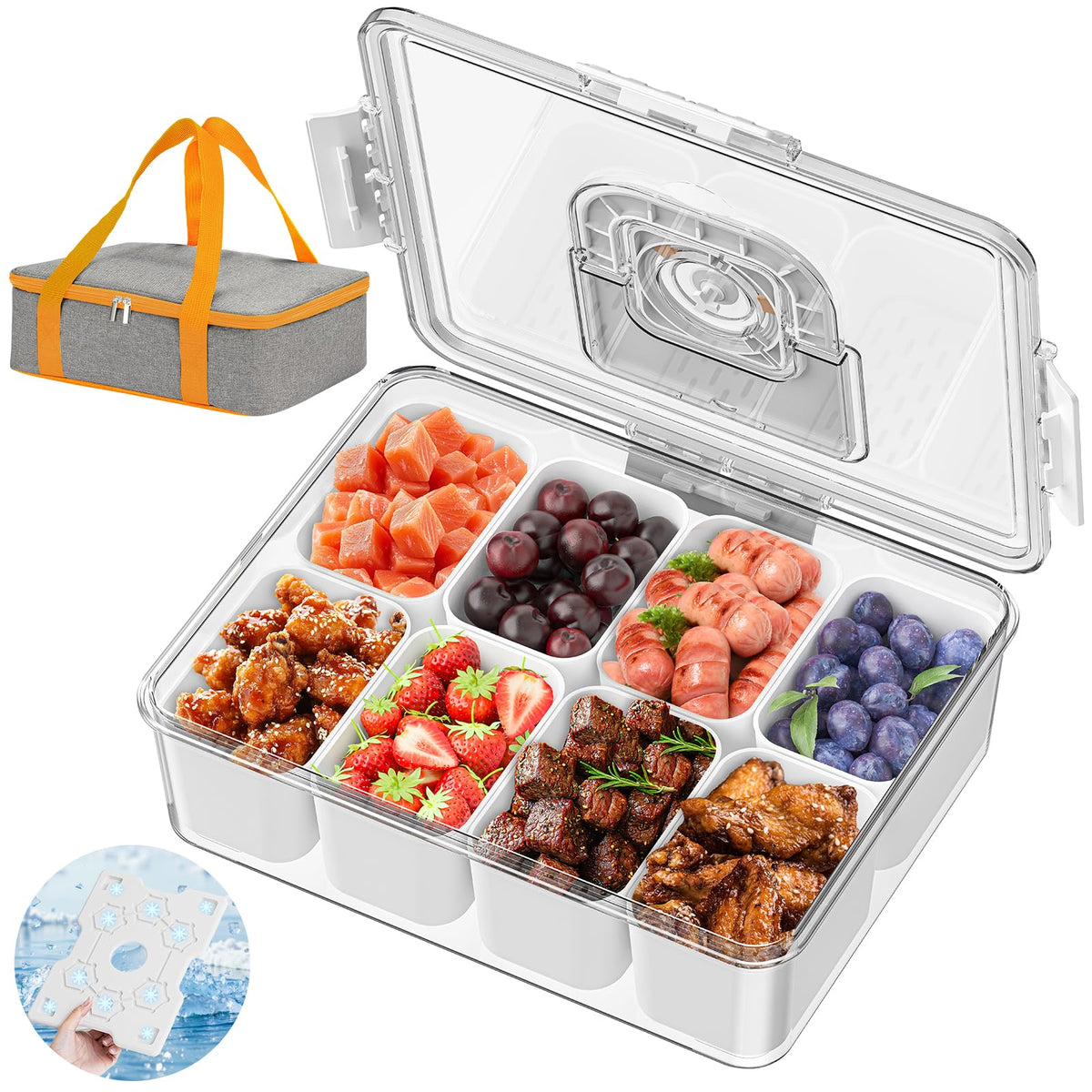 Locliki Snackle Box con paquete de hielo mantiene frescos los snacks durante el picnic