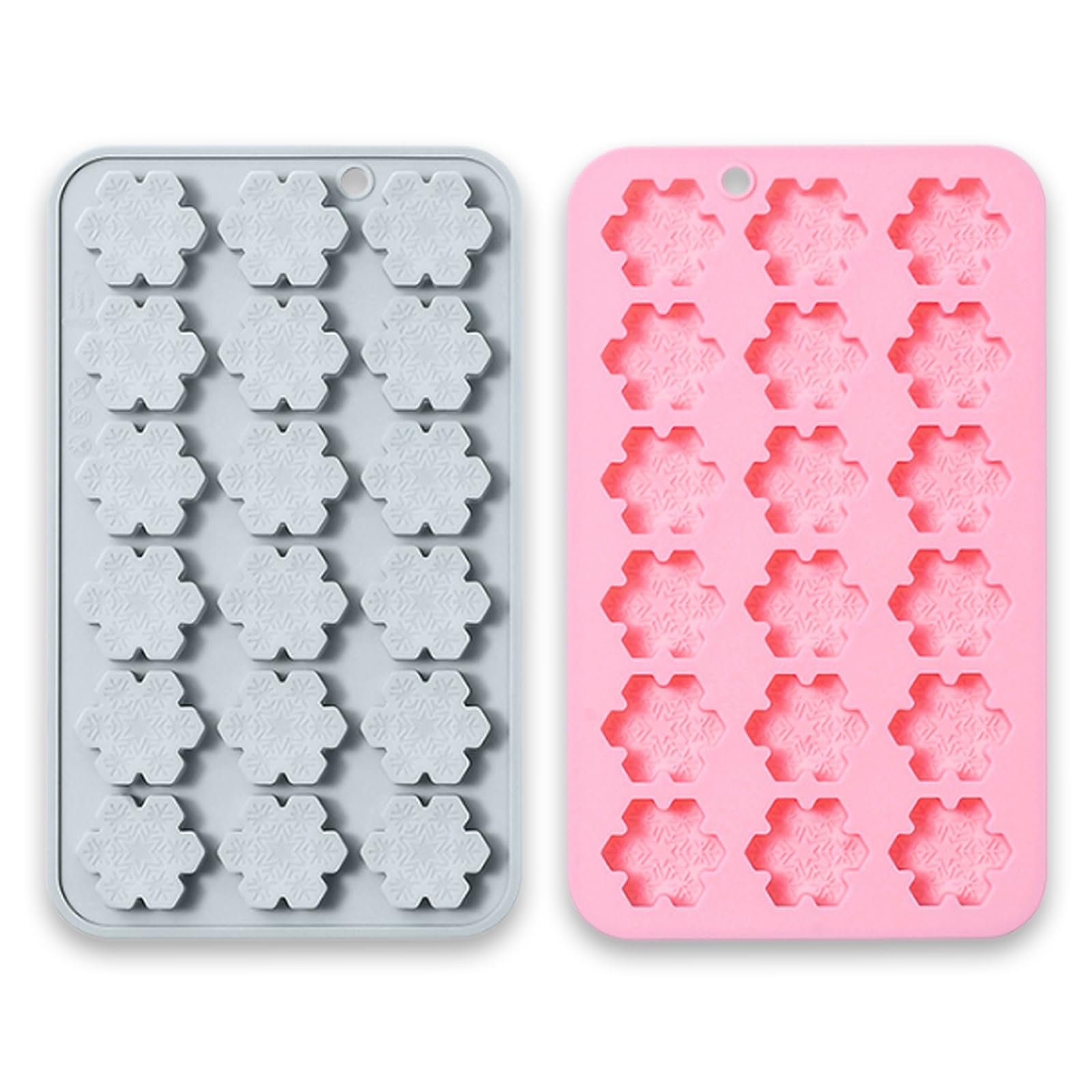 Moldes Lodeihoo de silicona con copo de nieve, 18 cavidades para chocolates navideños.