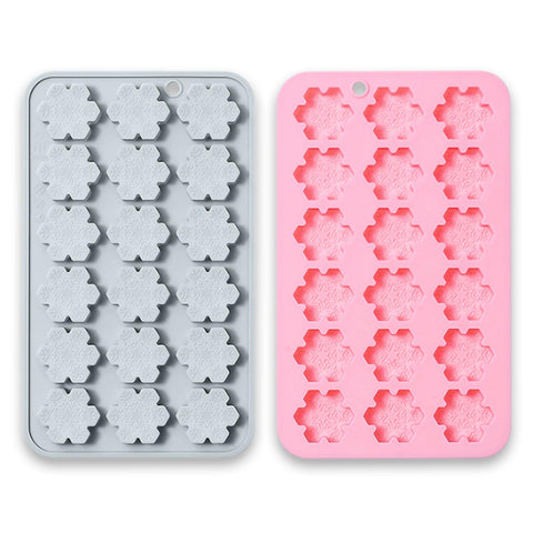 Moldes Lodeihoo de silicona con copo de nieve, 18 cavidades para chocolates navideños.