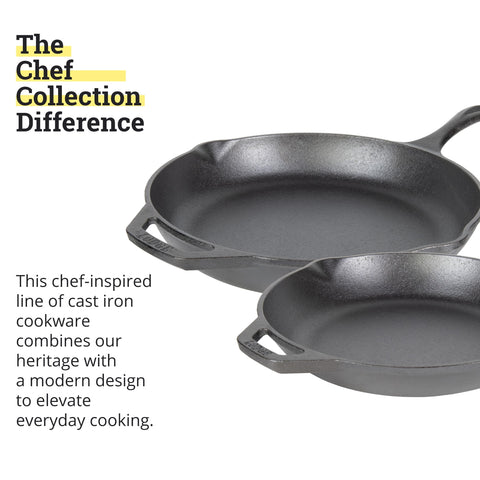 Lodge Colección Chef asa ergonómica para maniobras más cómodas al saltear