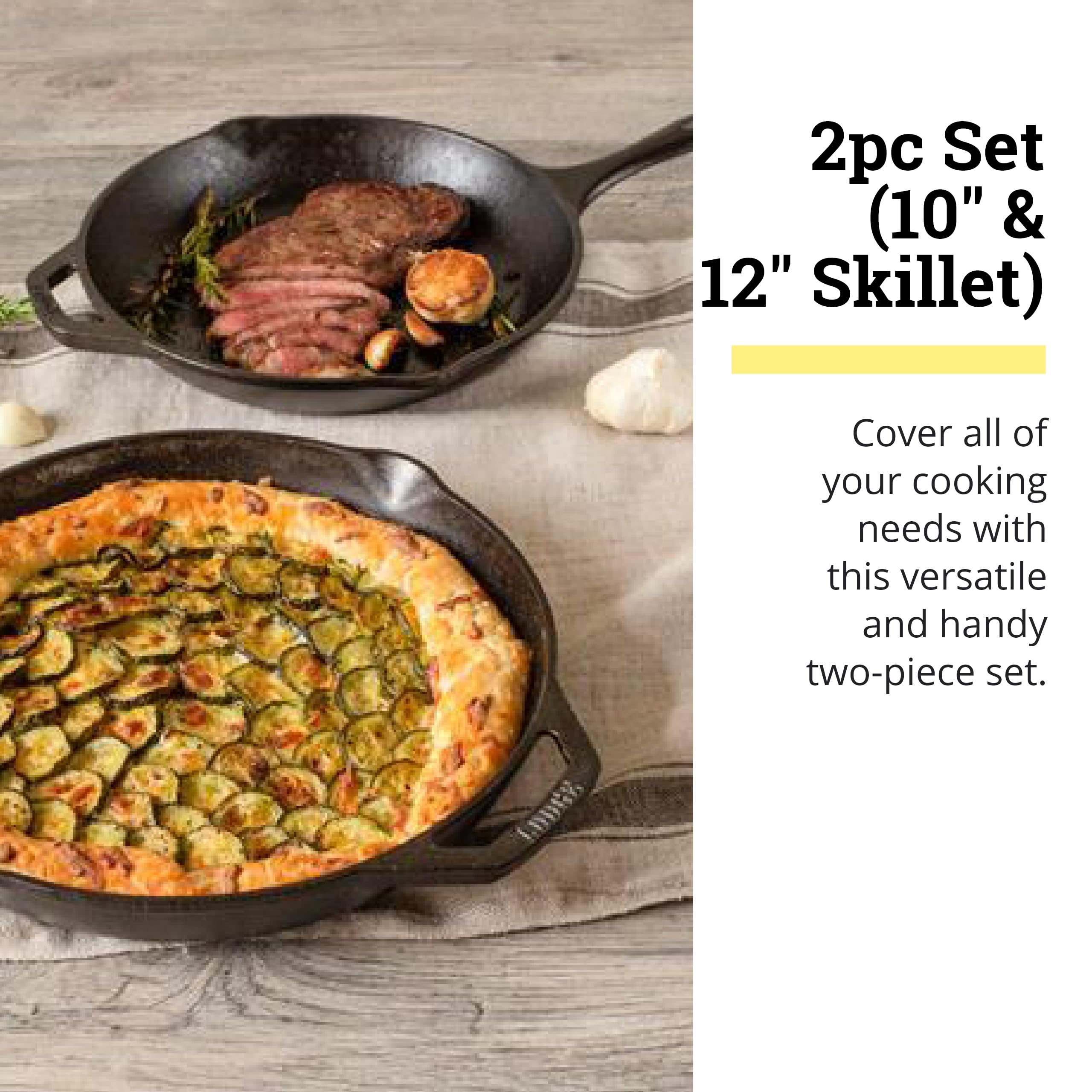 Lodge Colección Chef sartén de 12 pulgadas ideal para porciones grandes con control
