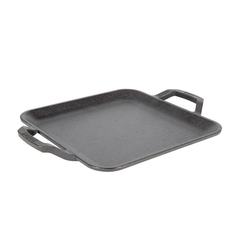Lodge plancha cuadrada de hierro fundido 11 pulgadas con asa doble para manejo cómodo