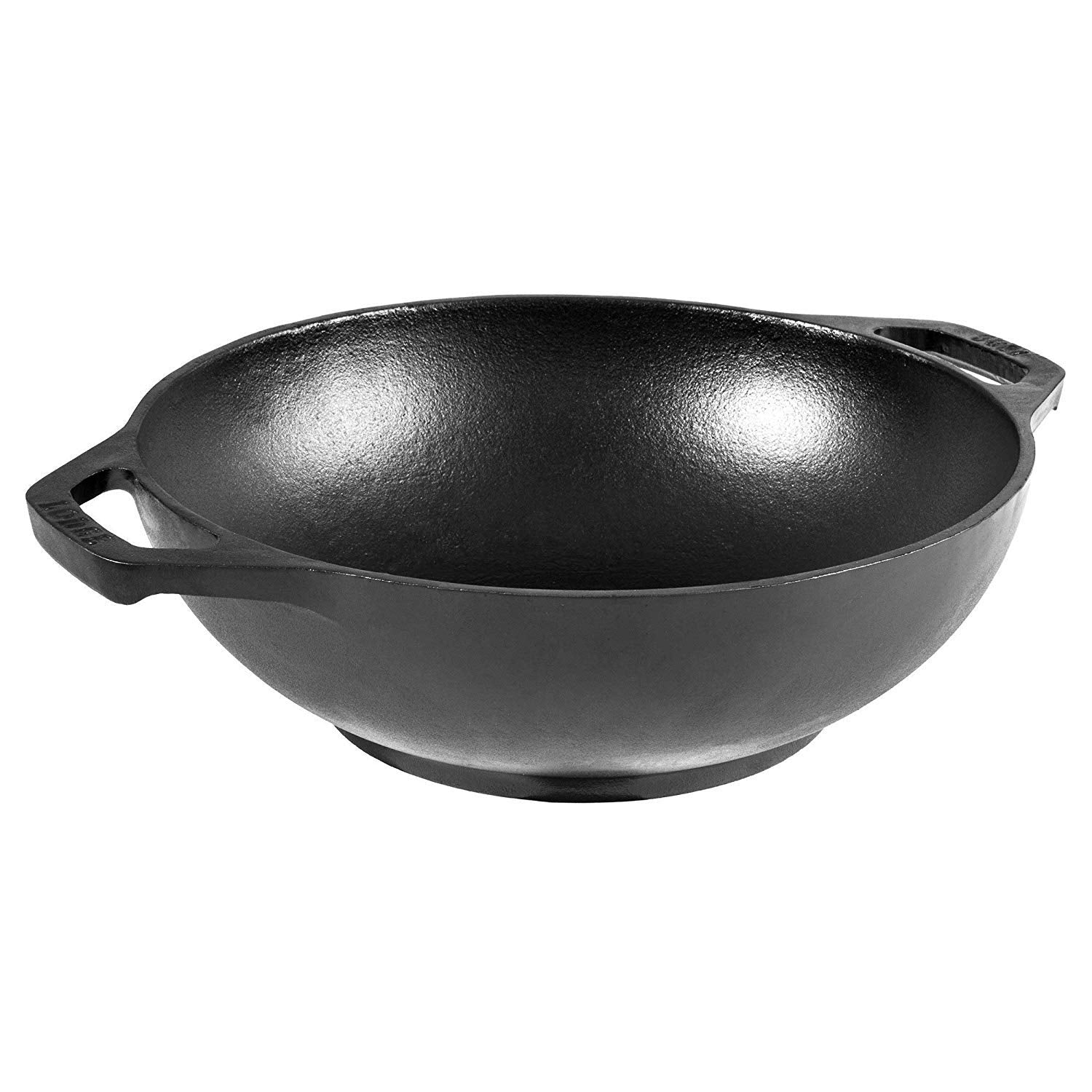 Lodge wok de hierro pre-sazonado con asa doble, manejo seguro para cocinar