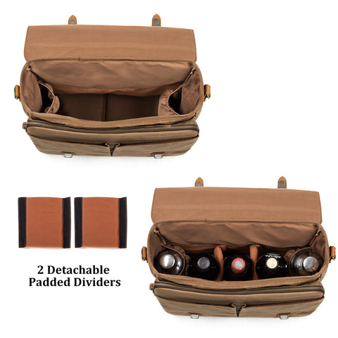 LoDrid Bolso bar tote en cuero waxed canvas para transporte cómodo.