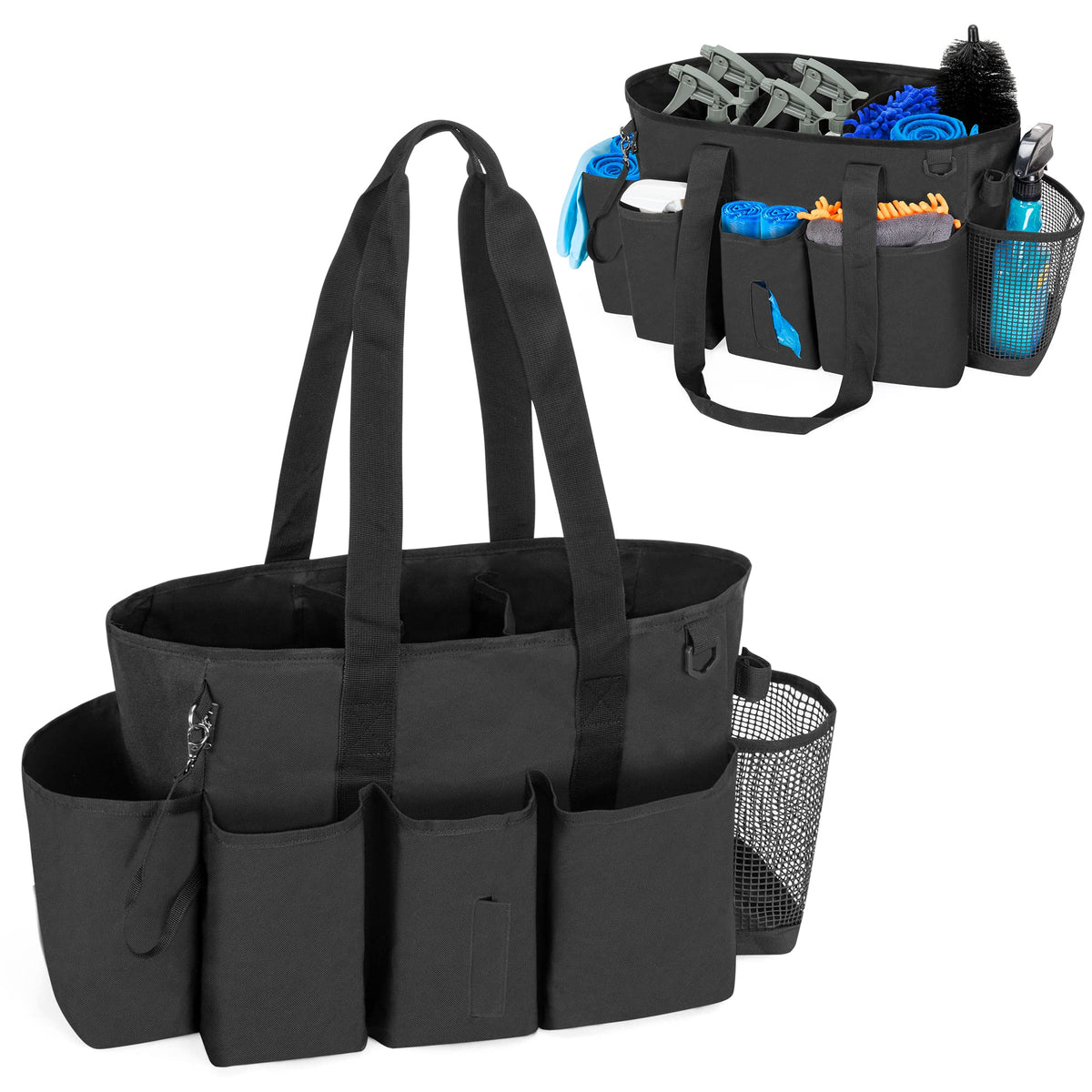 LoDrid bolsa organizadora de limpieza, gran capacidad para herramientas y suministros.