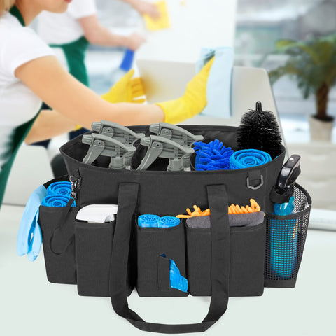 LoDrid bolsillos externos amplios para toallas, bolsas de basura y accesorios.