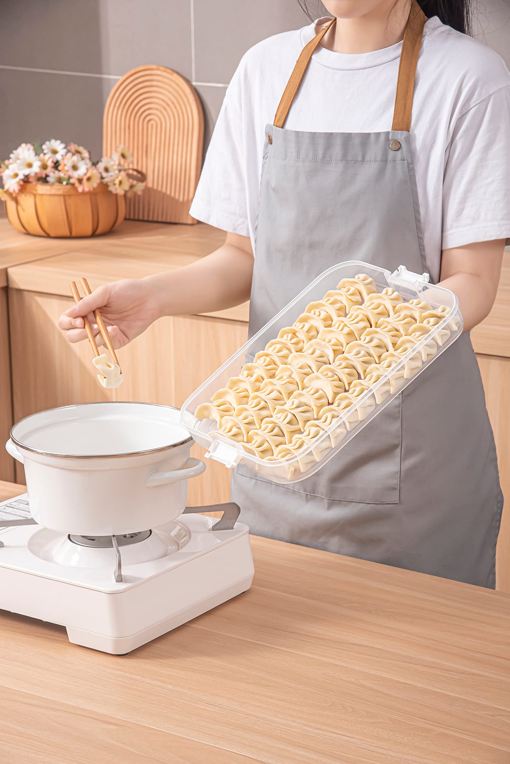 LOEZ contenedor apto para refrigerador y congelador, ideal para organización.
