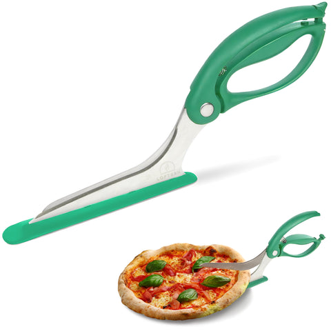 Tijeras para pizza Loftern con garra firme para un agarre estable.