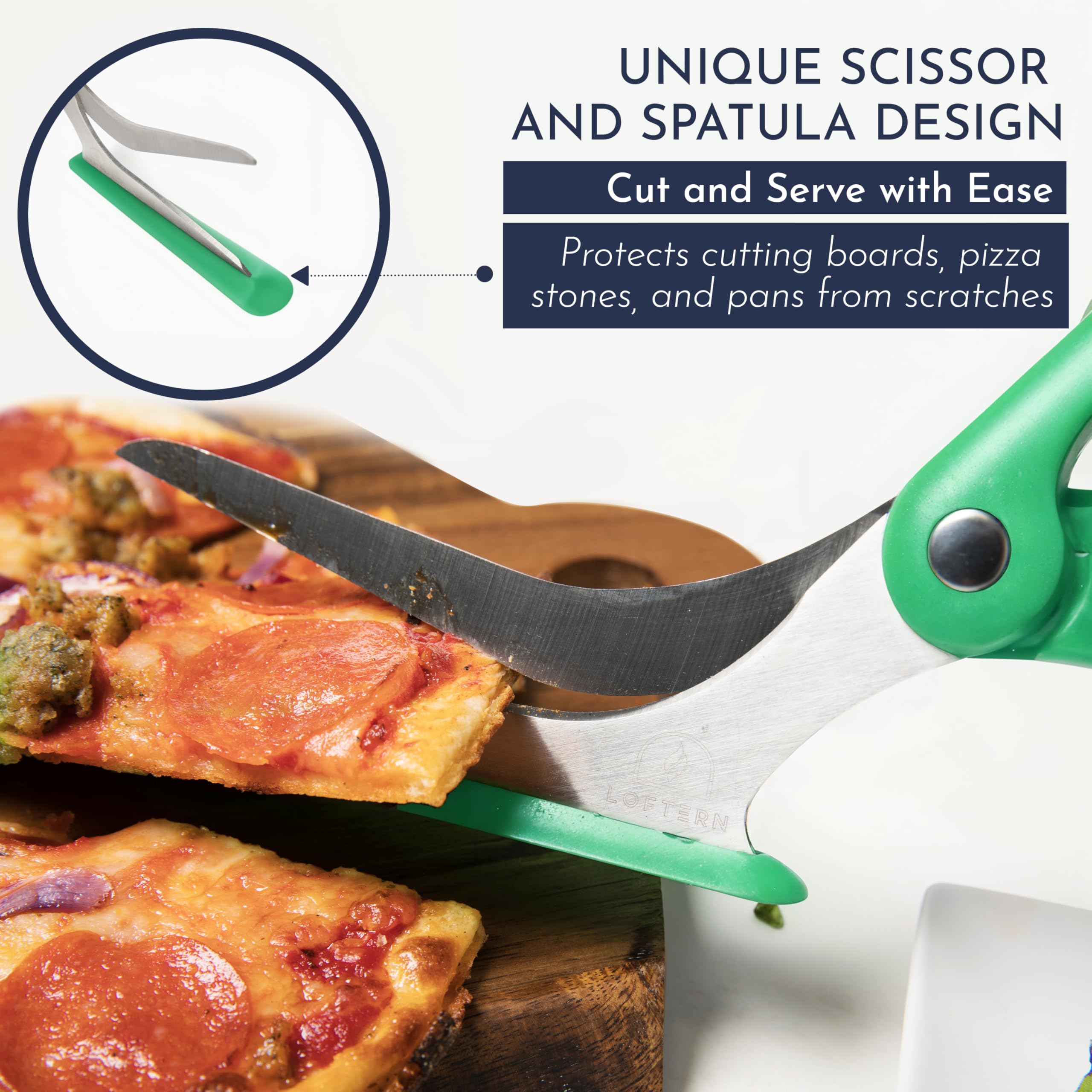 Tijeras Loftern para servir y cortar pizza en 5 en 1.