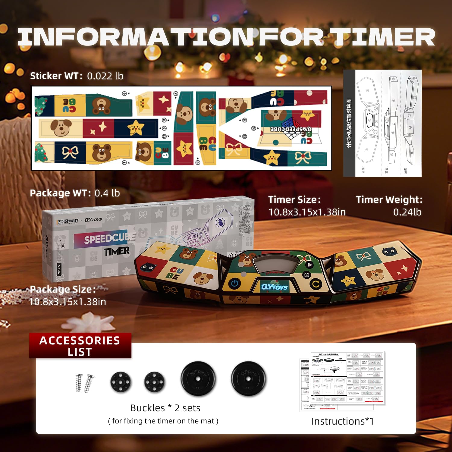 LogicTwist Temporizador de cubos con pies antideslizantes para mayor estabilidad.
