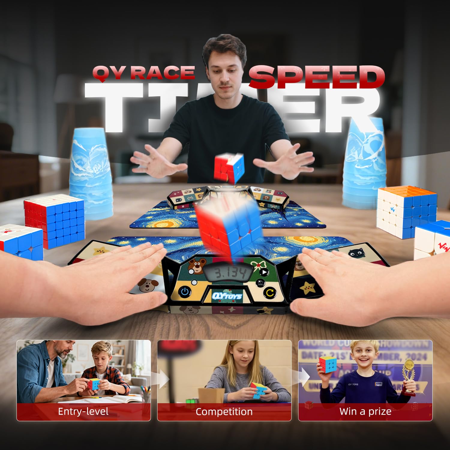 LogicTwist Temporizador de cubos portátil y duradero, perfecto para eventos.
