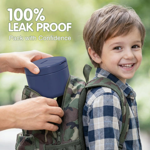LOHASOK termo para niños a prueba de fugas azul: seguridad en mochilas.