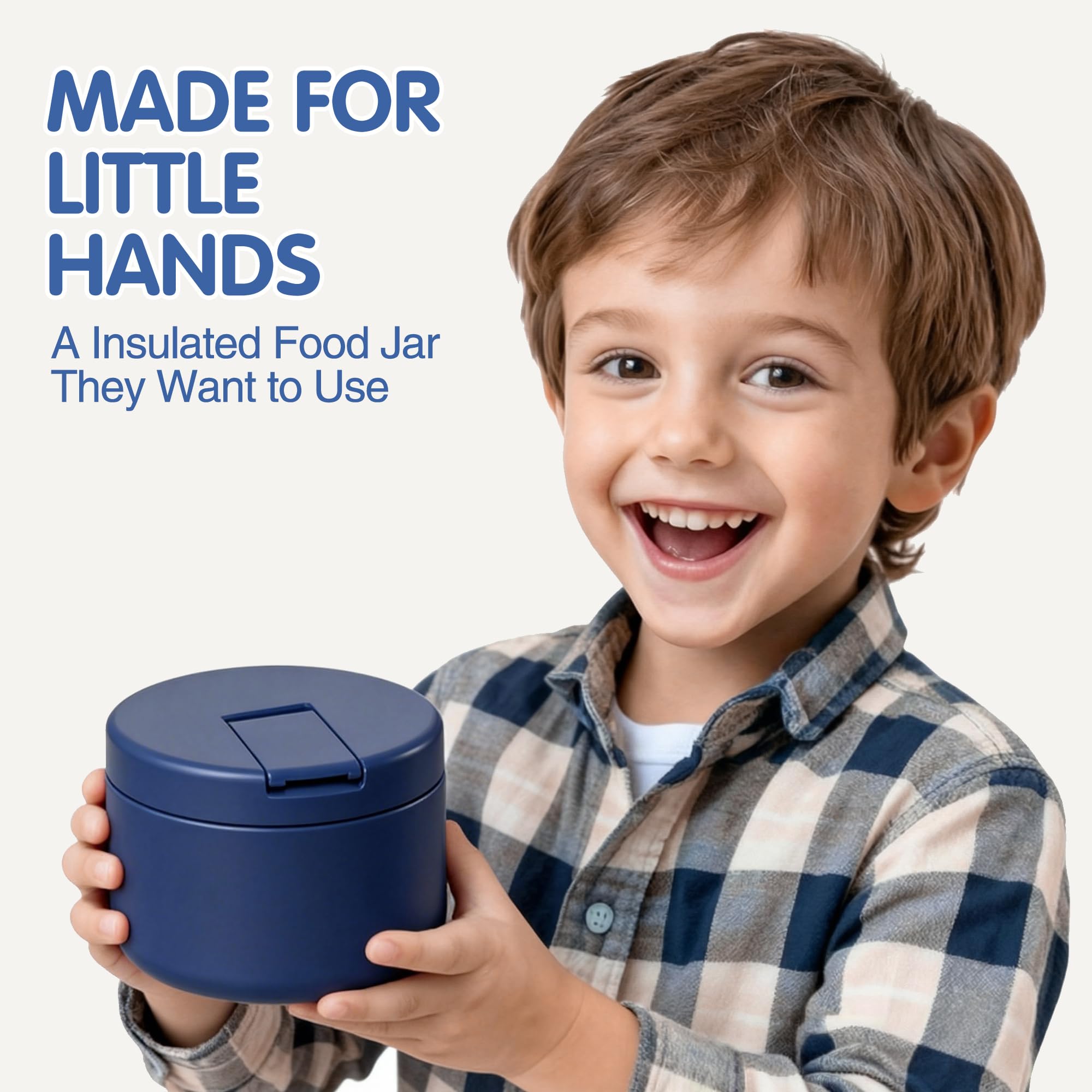 LOHASOK termo de boca ancha para niños, ideal para rellenar y comer con cuchara.