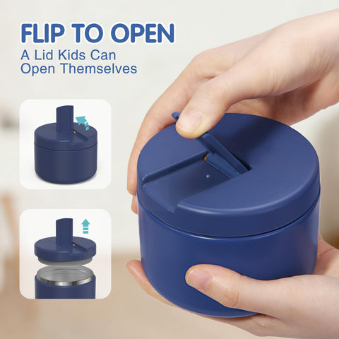 LOHASOK termo para niños, capacidad de 350 ml, azul.