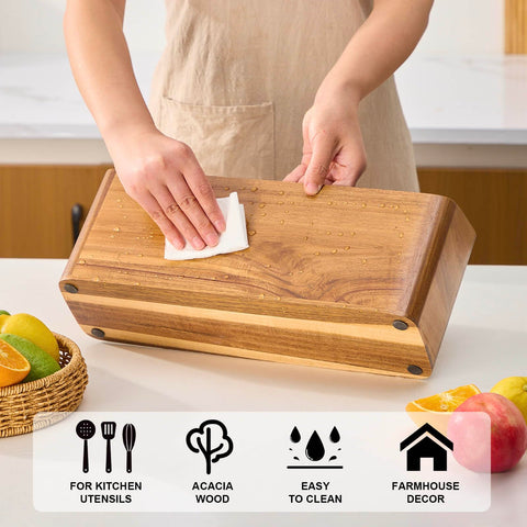 LOHONER acabado natural de acacia, se integra con diversos estilos de cocina