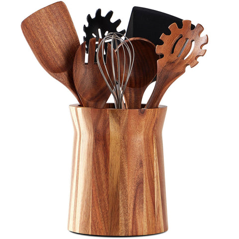 LOHONER porta-utensilios de madera con giro 360°, utensilios al alcance.