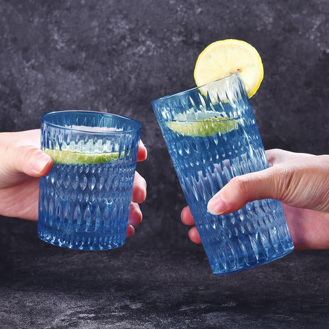 Loivttvv copa de vidrio acanalada de 10 onzas, tacto elegante y firme.