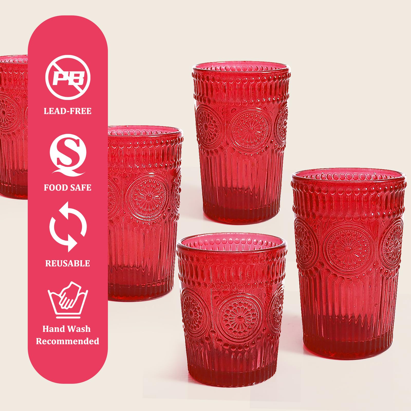 Vaso Loivttvv con relieve embosado, ideal para cócteles