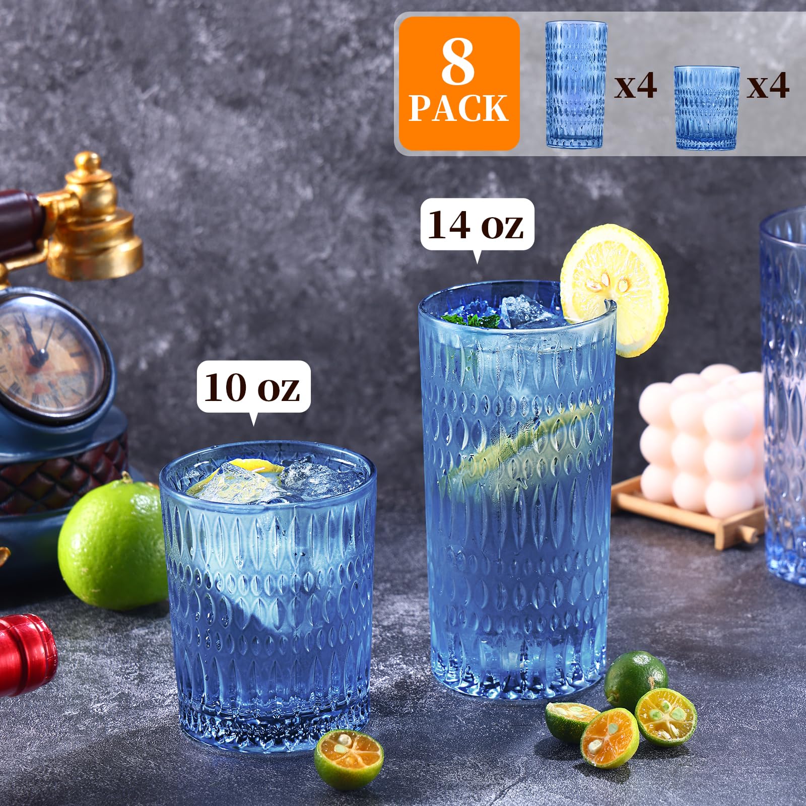 Loivttvv vaso alto de 14 onzas, diseño robusto para bebidas diarias.