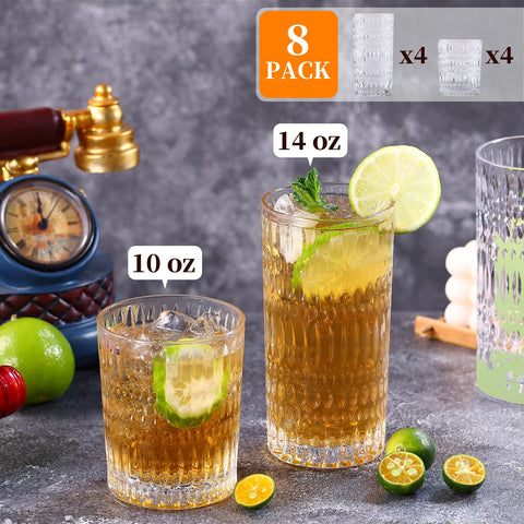 Vasos altos Loivttvv 14 onzas, ideales para refrescos y cócteles.