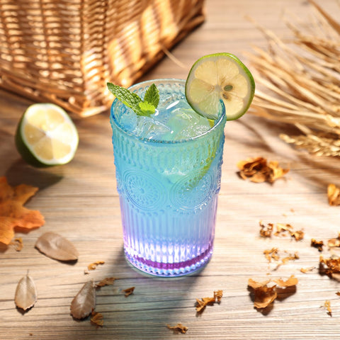 Vaso de cristal Loivttvv, ribete grabado, ideal para cócteles y presentaciones