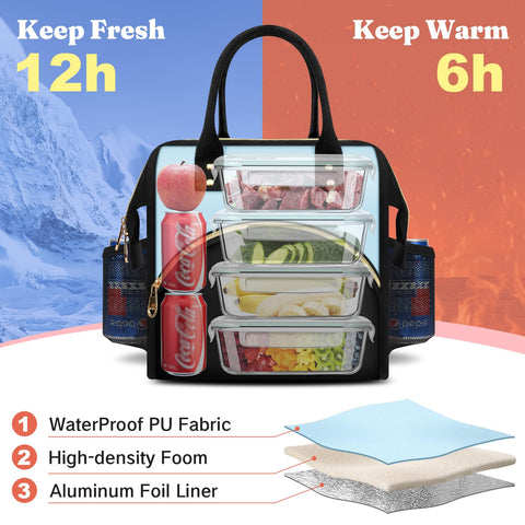 LOKASS bolsa de almuerzo adecuada para trabajo, picnic y actividades al aire libre