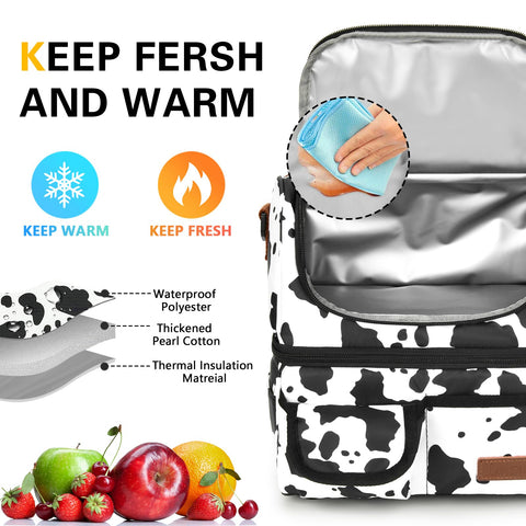 LOKASS Bolsa de Almuerzo con aislamiento de temperatura, mantiene comidas frías y calientes
